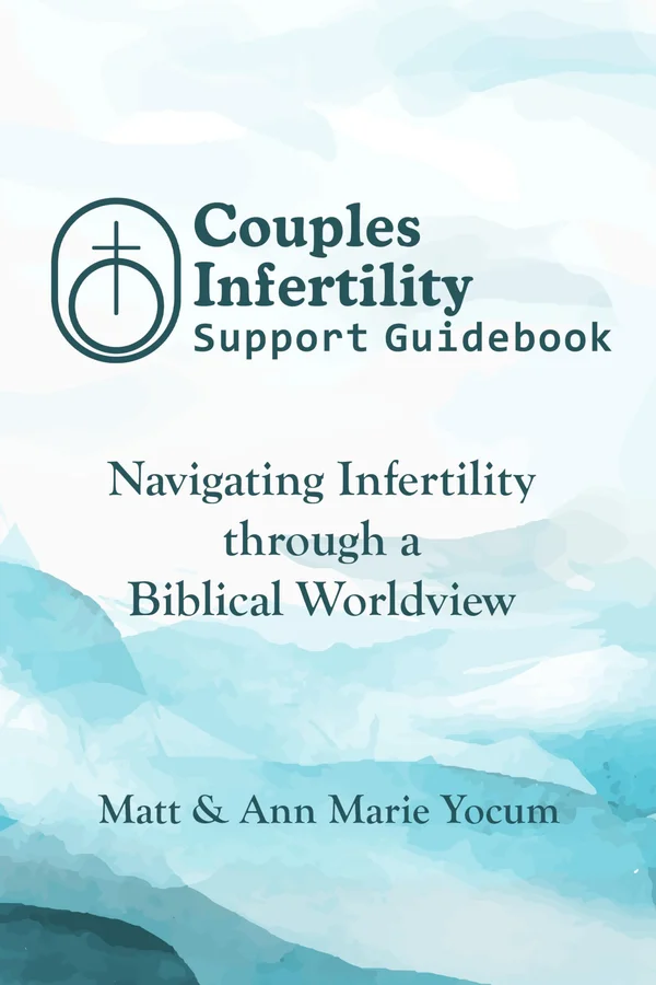 The current watercolor cover of Couples Infertility Support Guidebook by Matt and Ann Marie Yocum